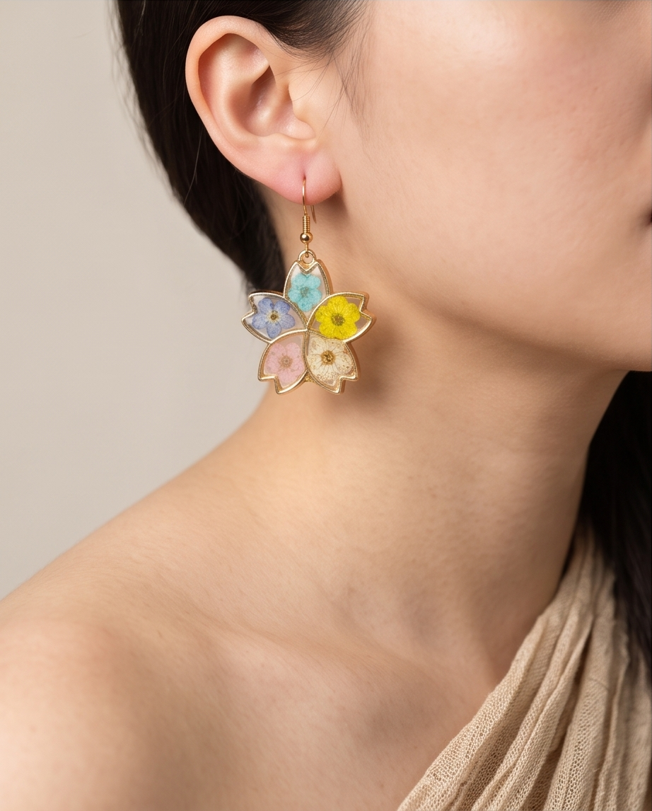 Blossom flower resin Earrings
