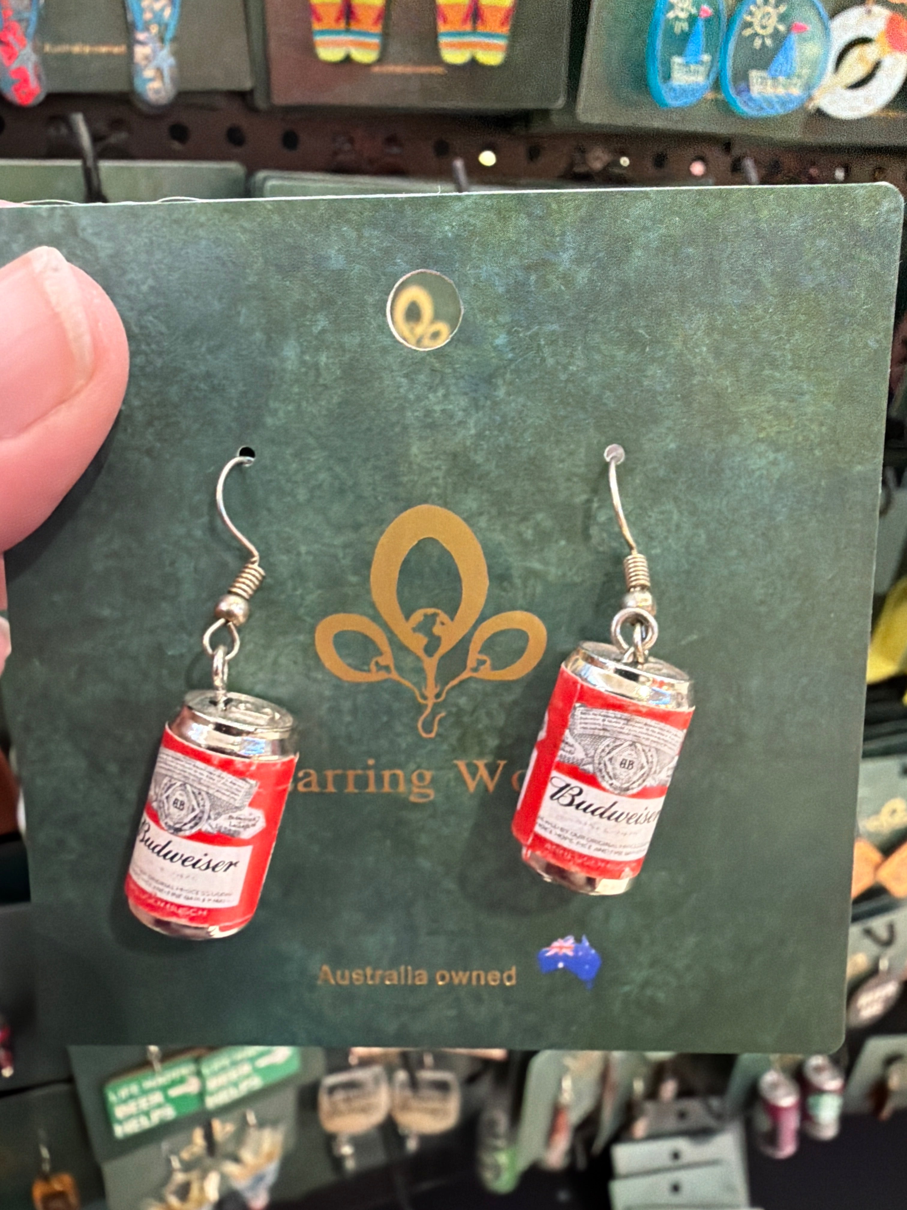 Stainless Steel Budweiser can Earrings Australia