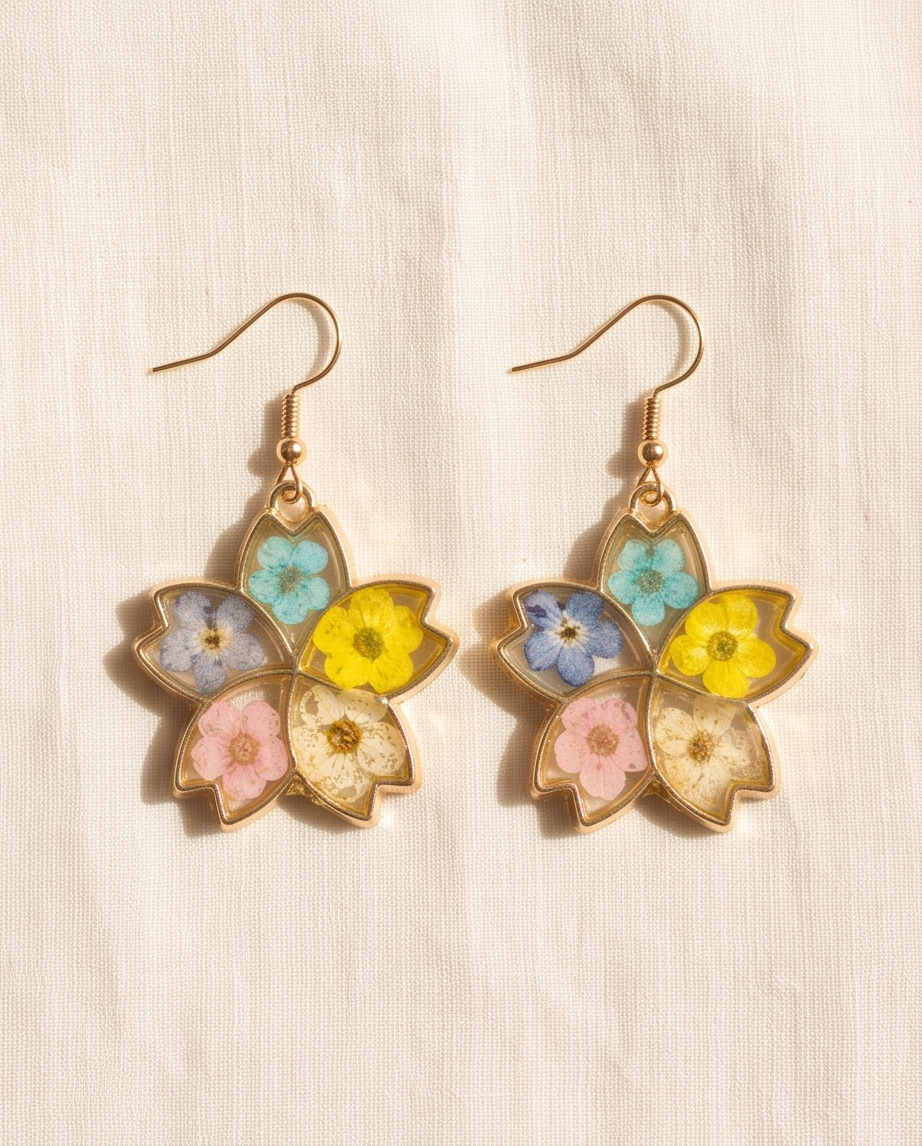 Blossom flower resin Earrings