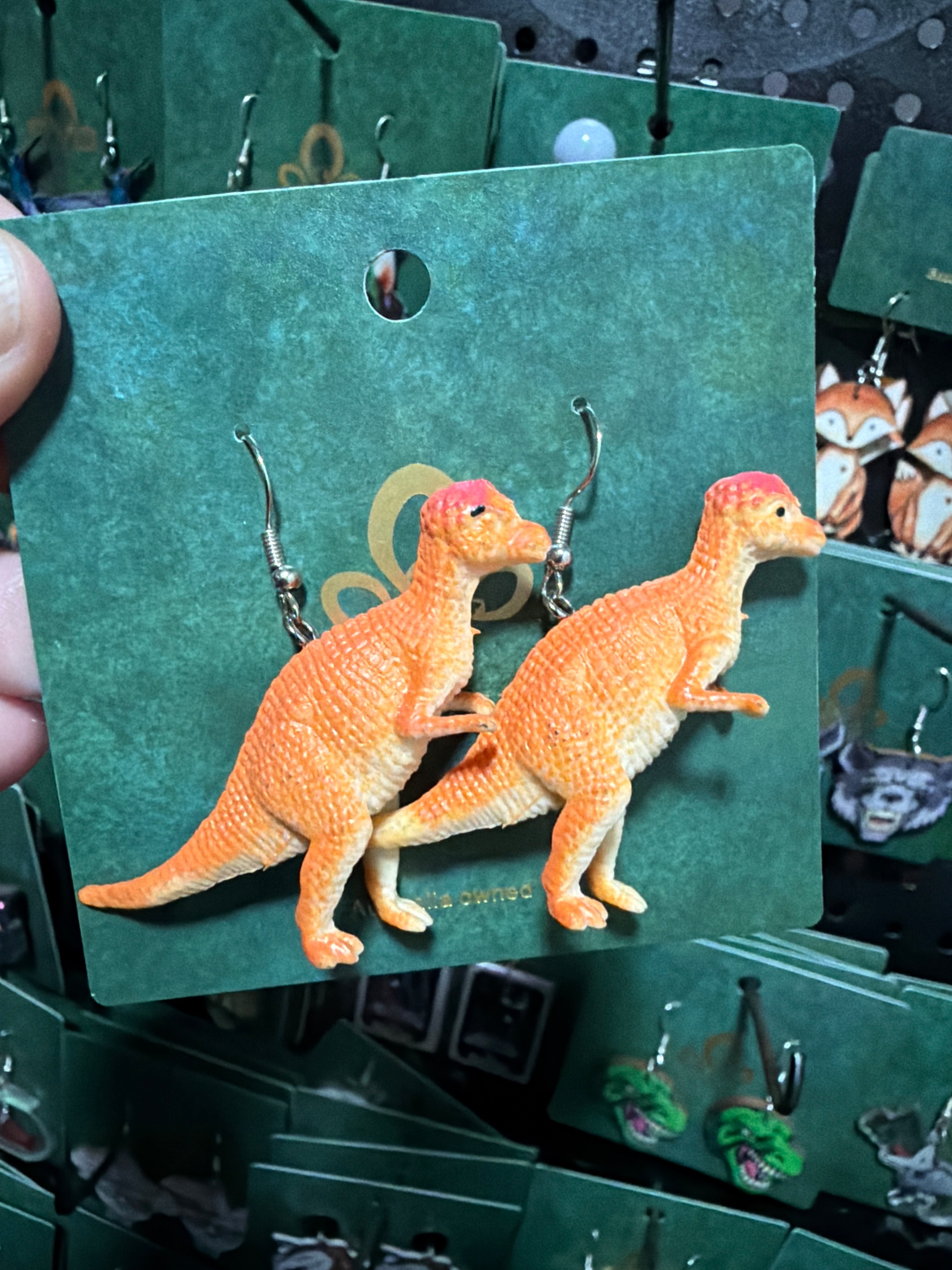 Stainless Steel Orange Dinosaurs Earrings Australia