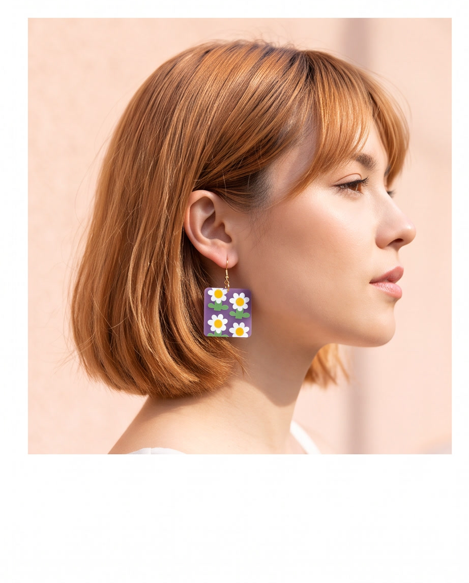 Daisy square Earrings