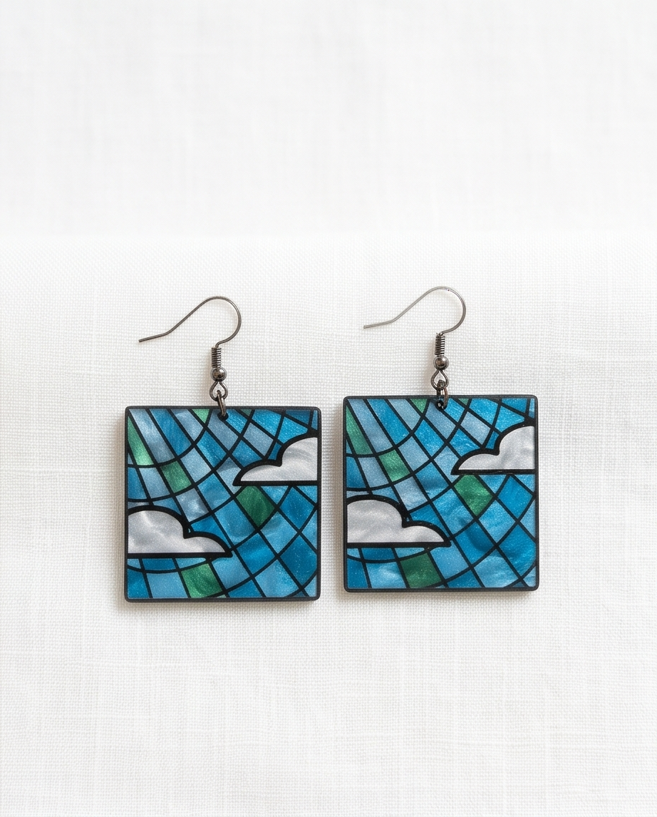 Stain glass sky Earrings