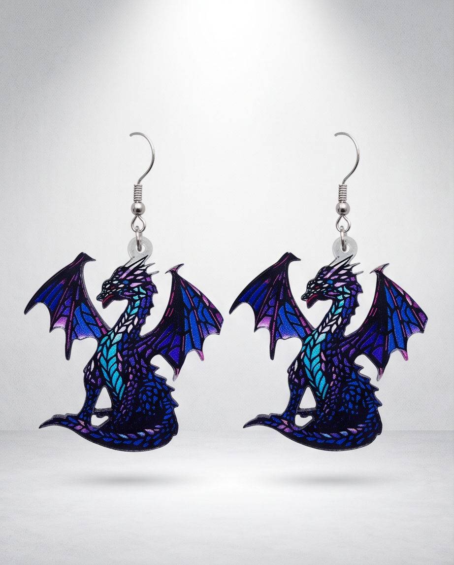 Blue Dragon Earrings