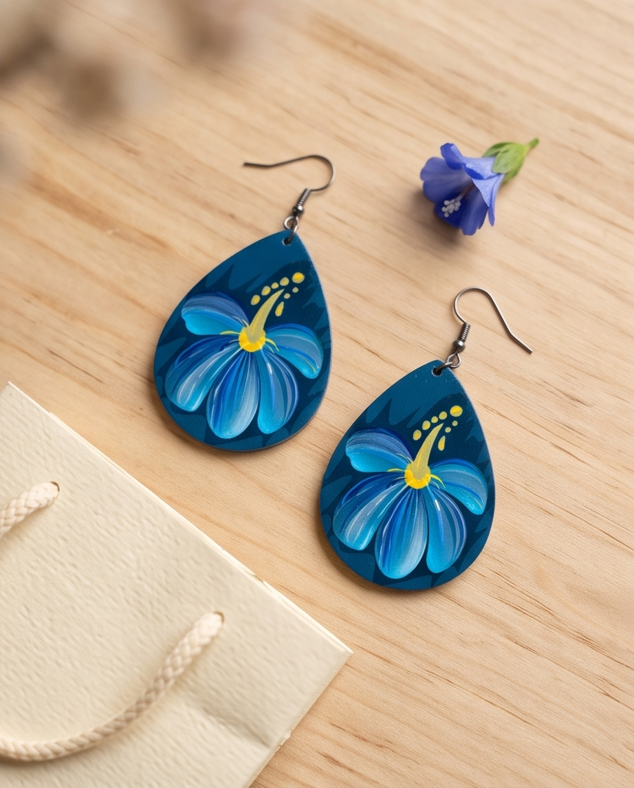 Hibiscus Drop Earrings