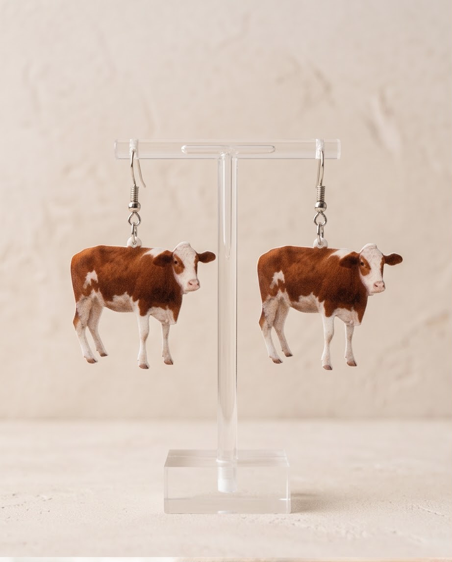 Small Whole Cow Earrings
