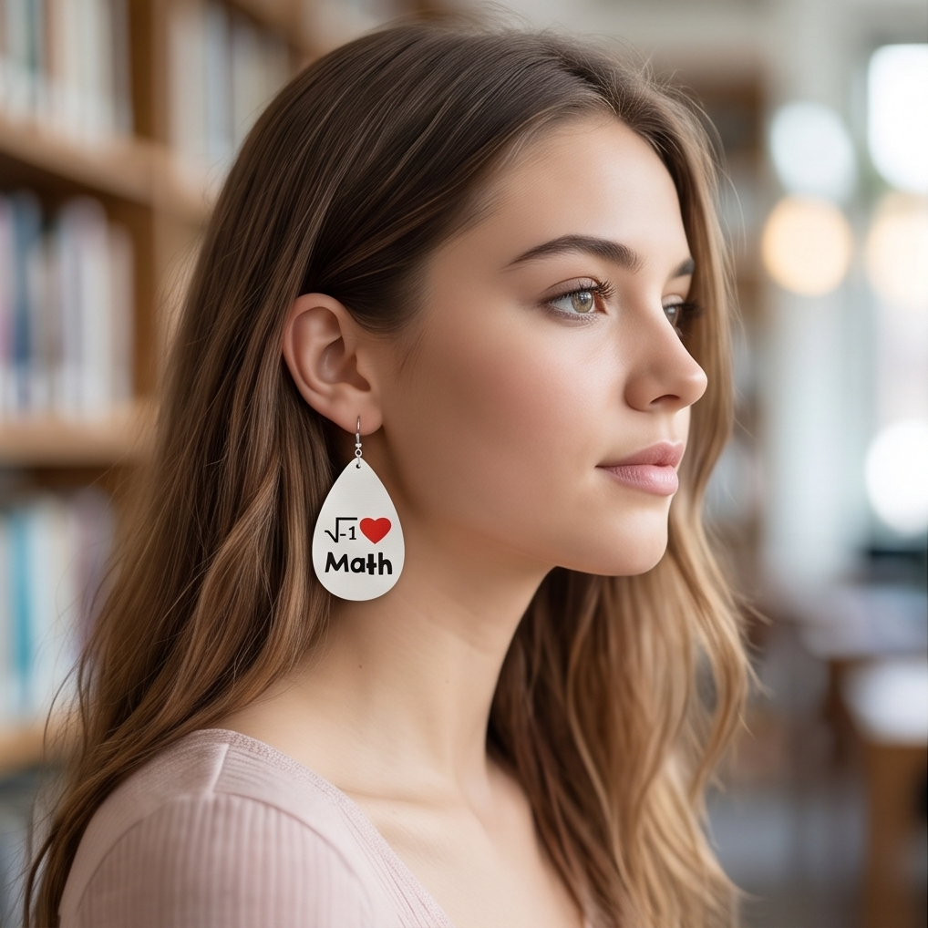 Hypoallergenic Stainless Steel love math earrings Australia