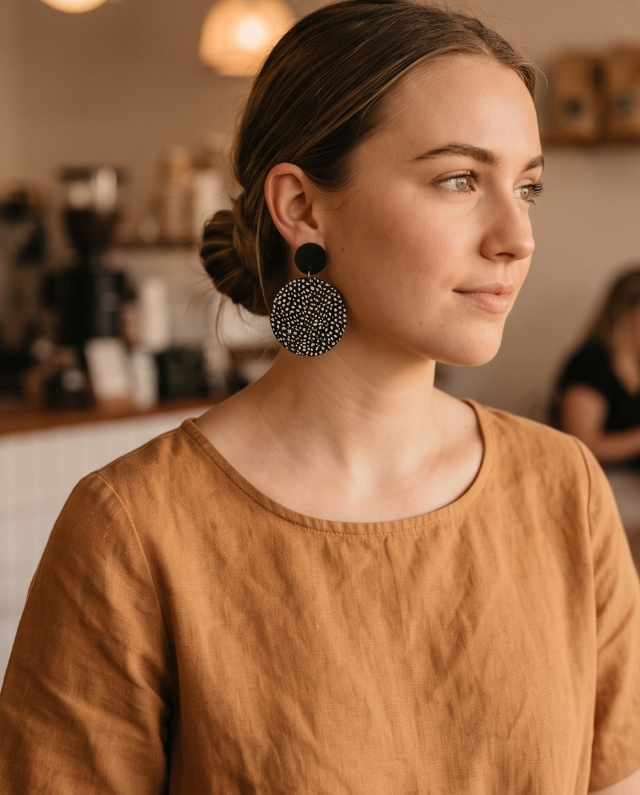Round spotted Earrings