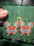 Stainless Steel Red and Blue Butterfly Earrings Australia