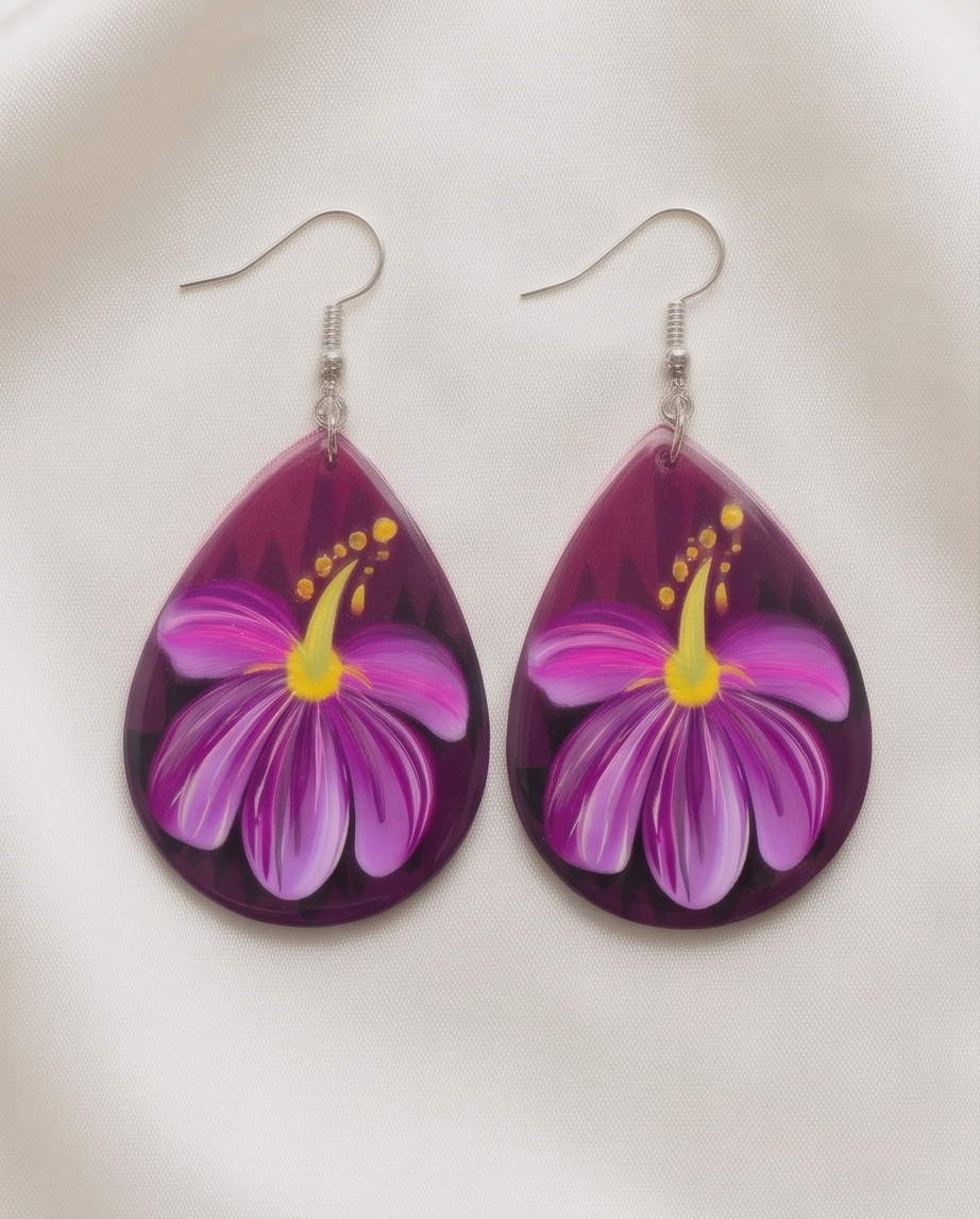 Hibiscus Drop Earrings