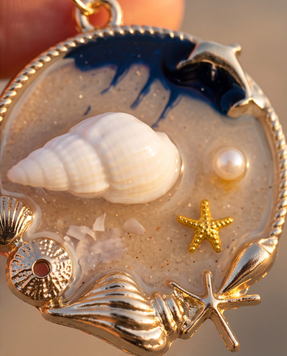 Blue sea shell Earrings