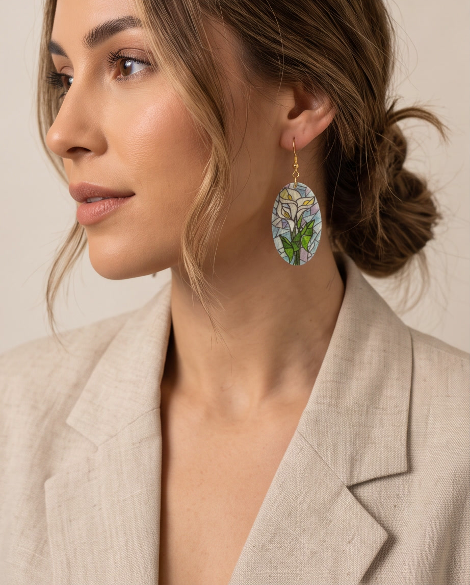 Stain glass Lily Earrings