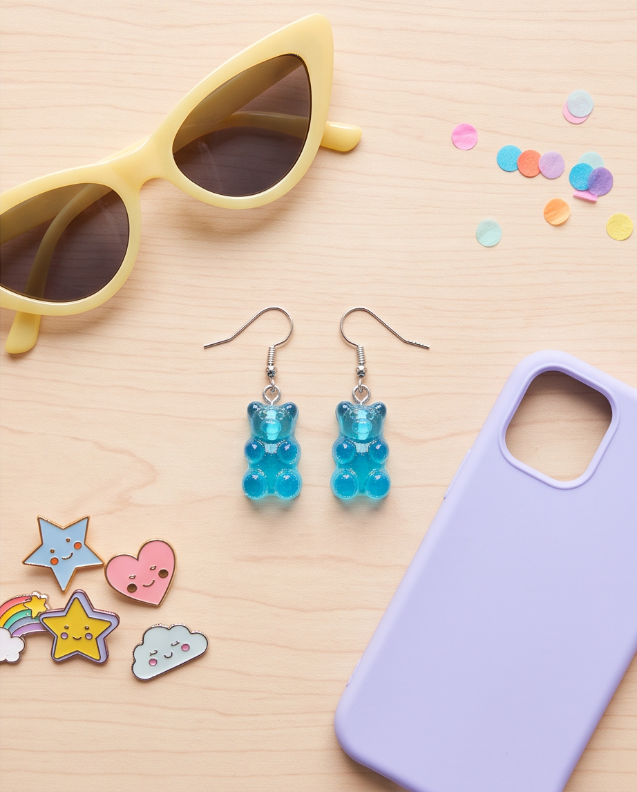 Hypoallergenic Stainless Steel Acrylic gummy bear Earrings Australia