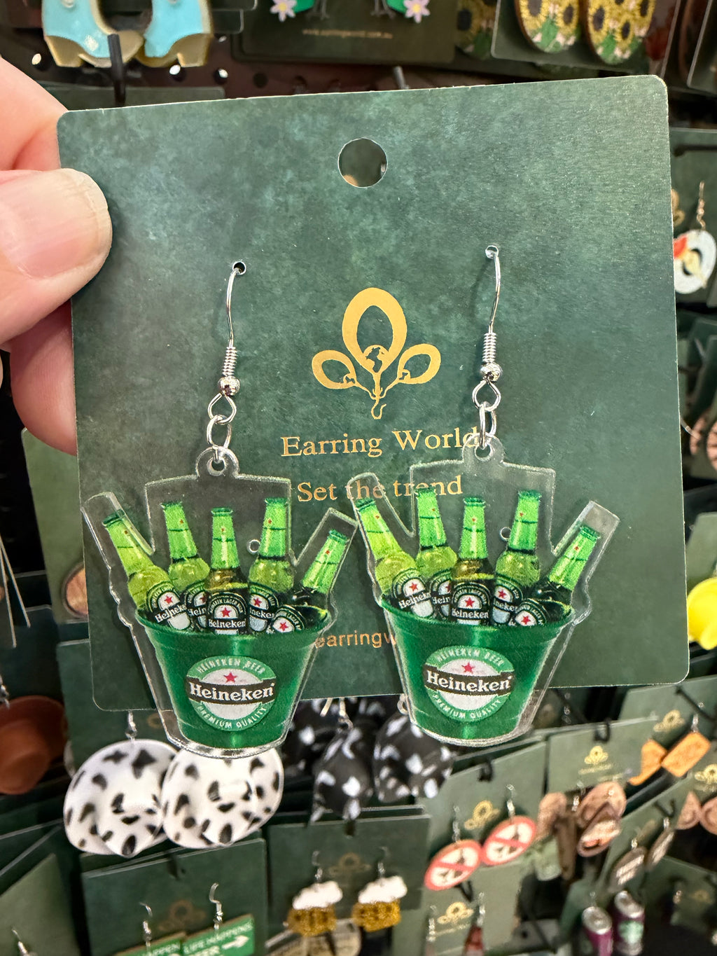Stainless Steel Heineken Beer Earrings Australia