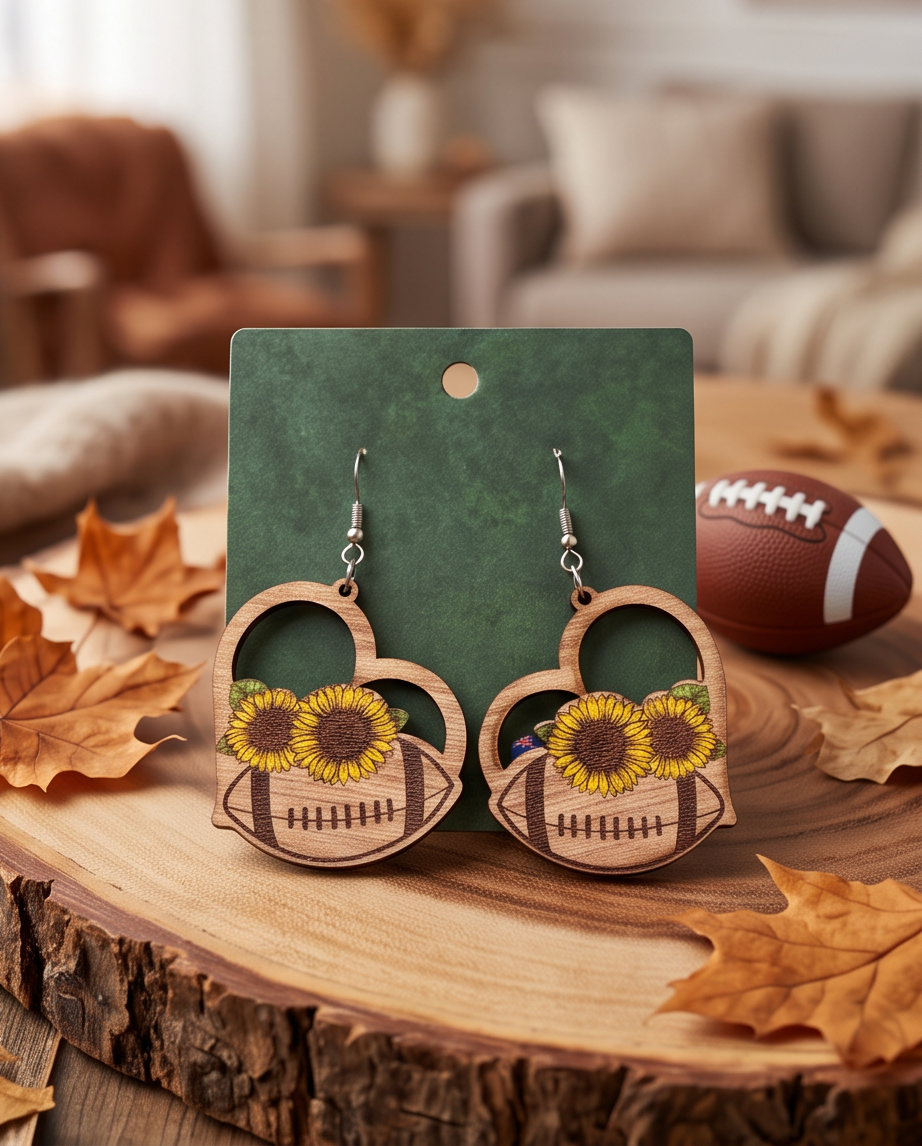 Hypoallergenic Stainless Steel Football Earrings Australia