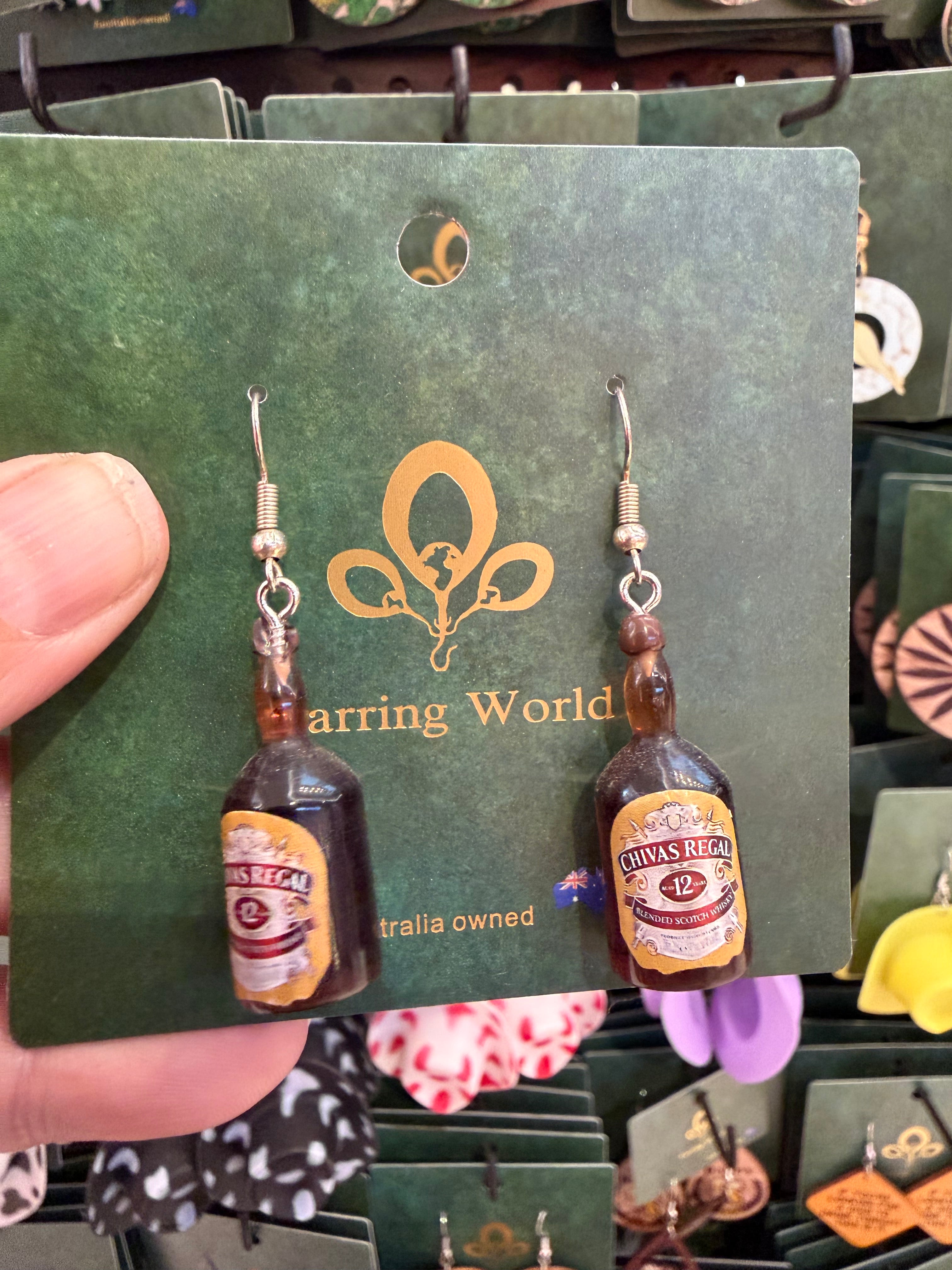 Stainless Steel Chivas Regal Bottle Earrings Australia