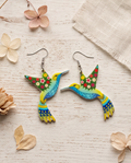 Flower Hummingbird Earrings