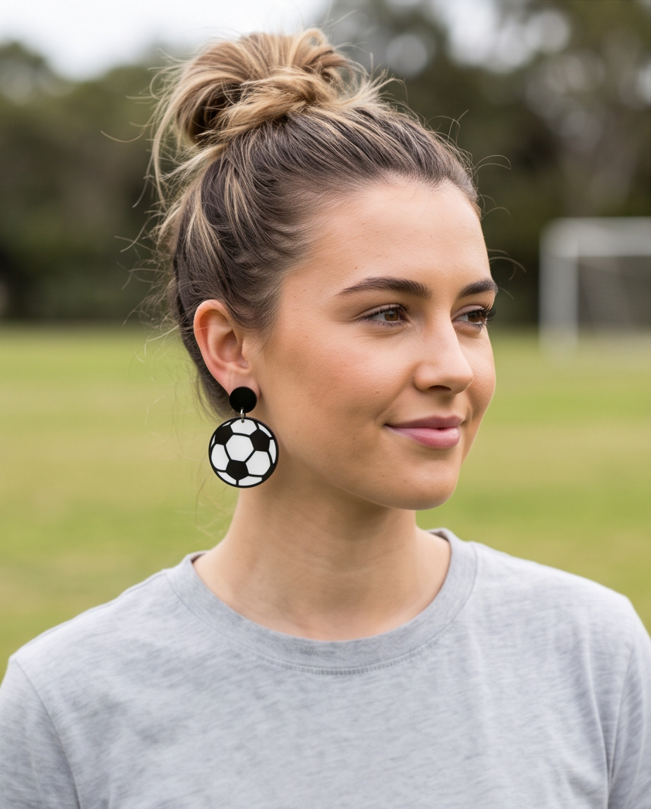 Hypoallergenic Stainless Steel Soccer Earrings Australia
