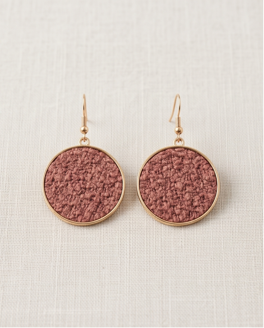 Round cork Earrings
