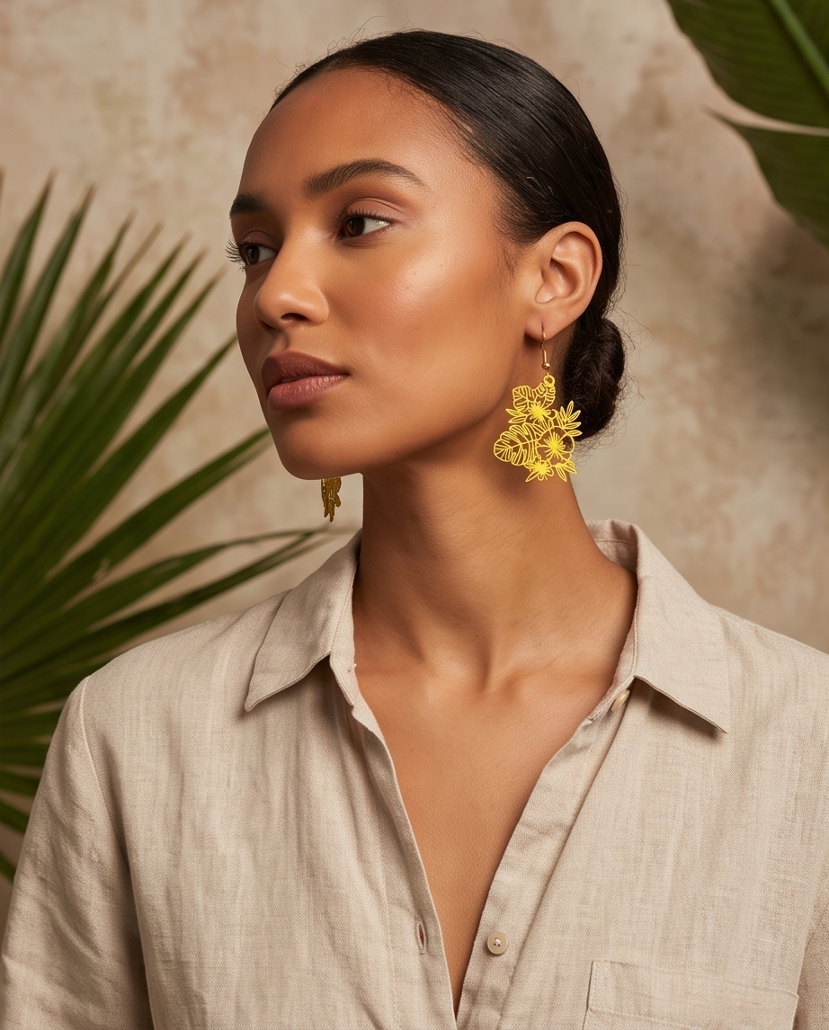 Metal Flower Earrings