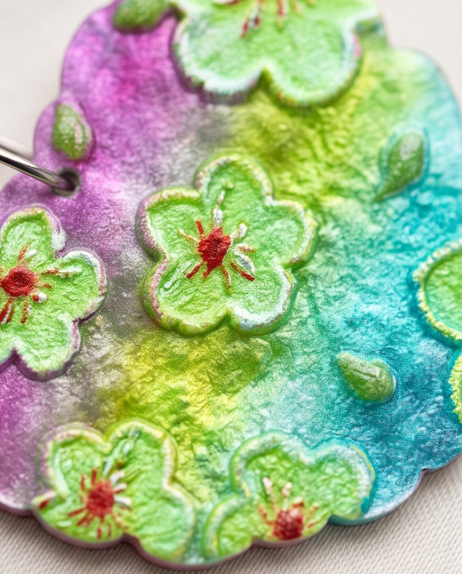 Rainbow Flower hearts Earrings