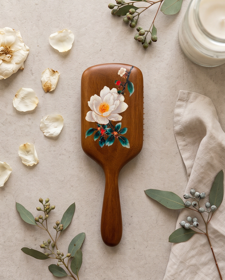 Sandalwood Flower Brush Large