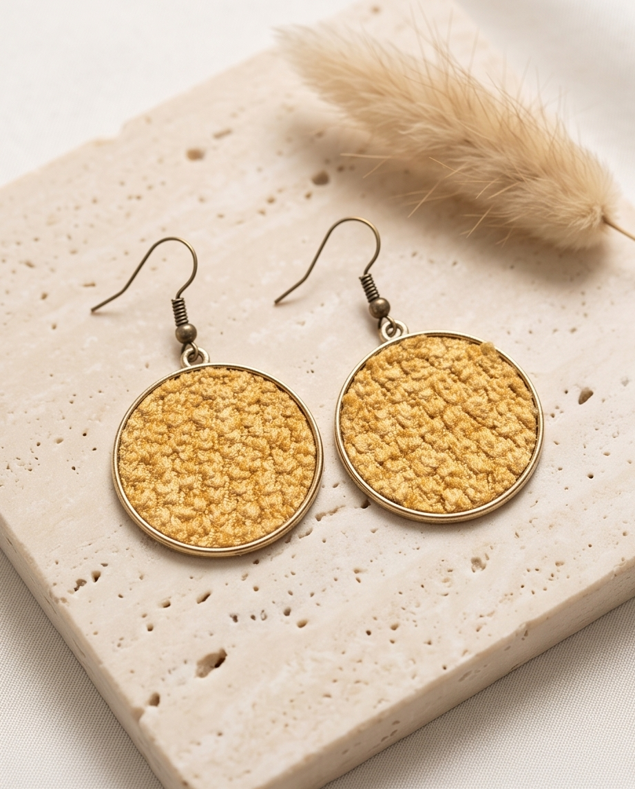 Round cork Earrings