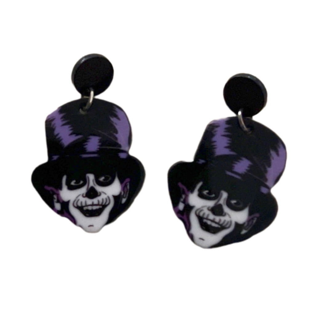Skeleton Top Hat Earrings