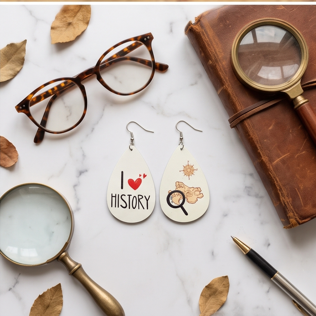 Hypoallergenic Stainless Steel I love History Earrings Australia
