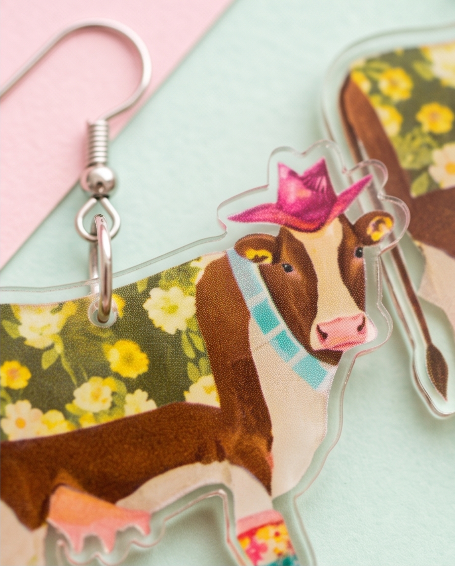 Crazy cow Earrings