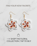 White Frangipani flower Earrings