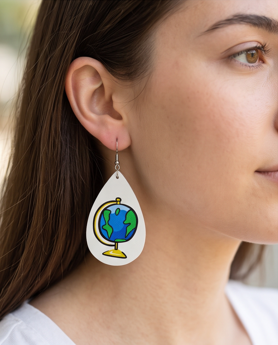 Hypoallergenic Stainless Steel Geography Earrings Australia