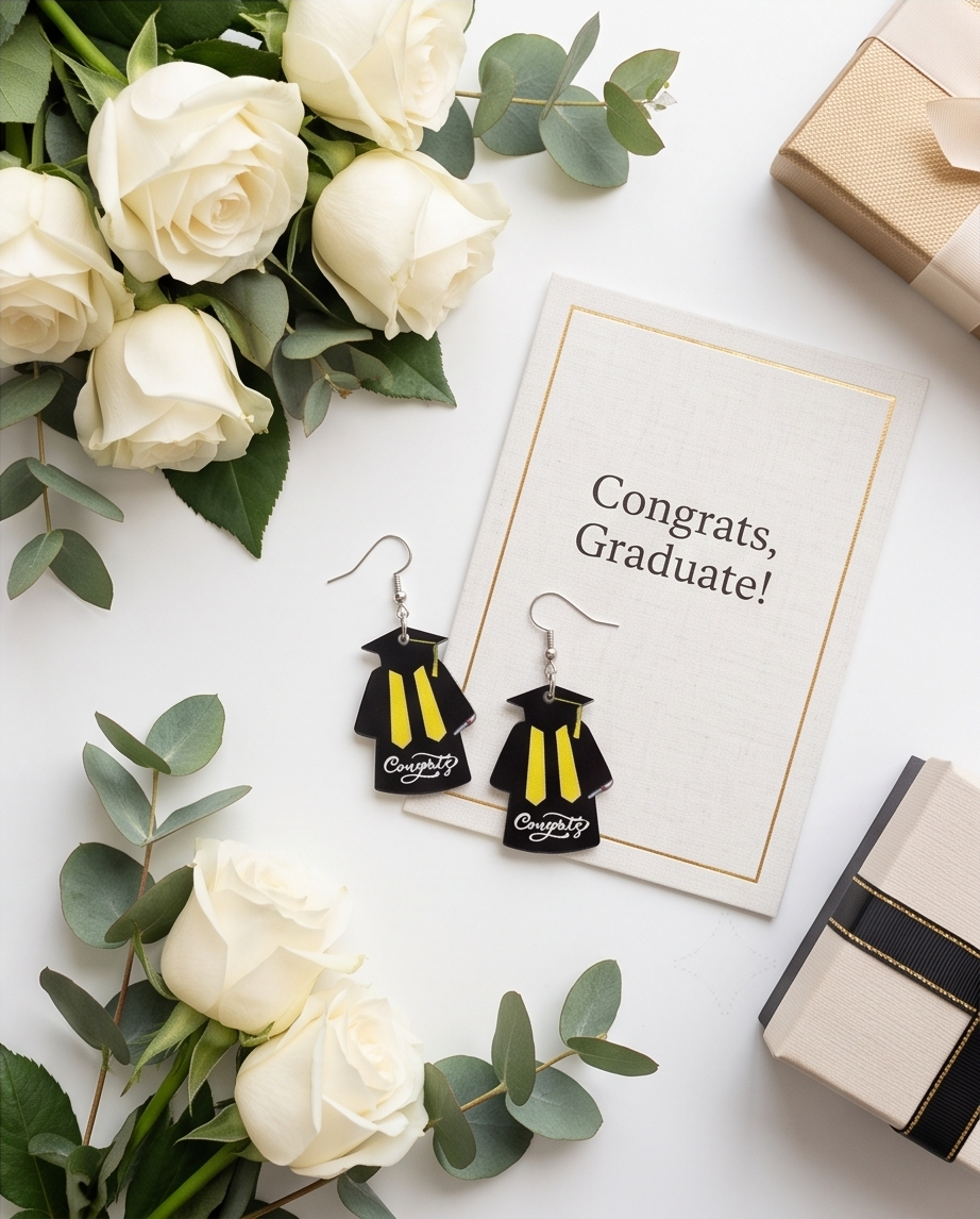 Hypoallergenic Stainless Steel Graduation congrats Earrings Australia