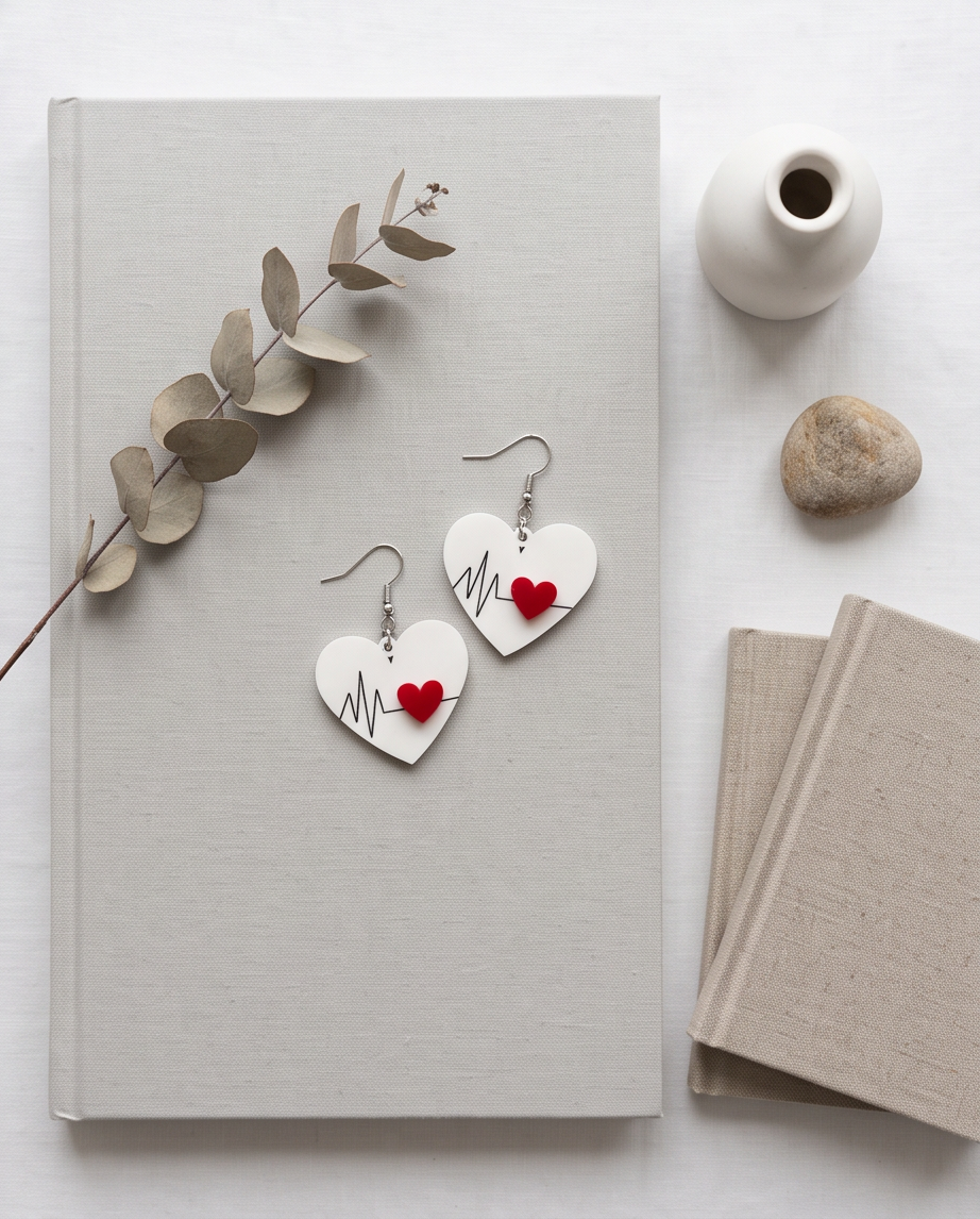 Hypoallergenic Stainless Steel Heart beat Earrings Australia