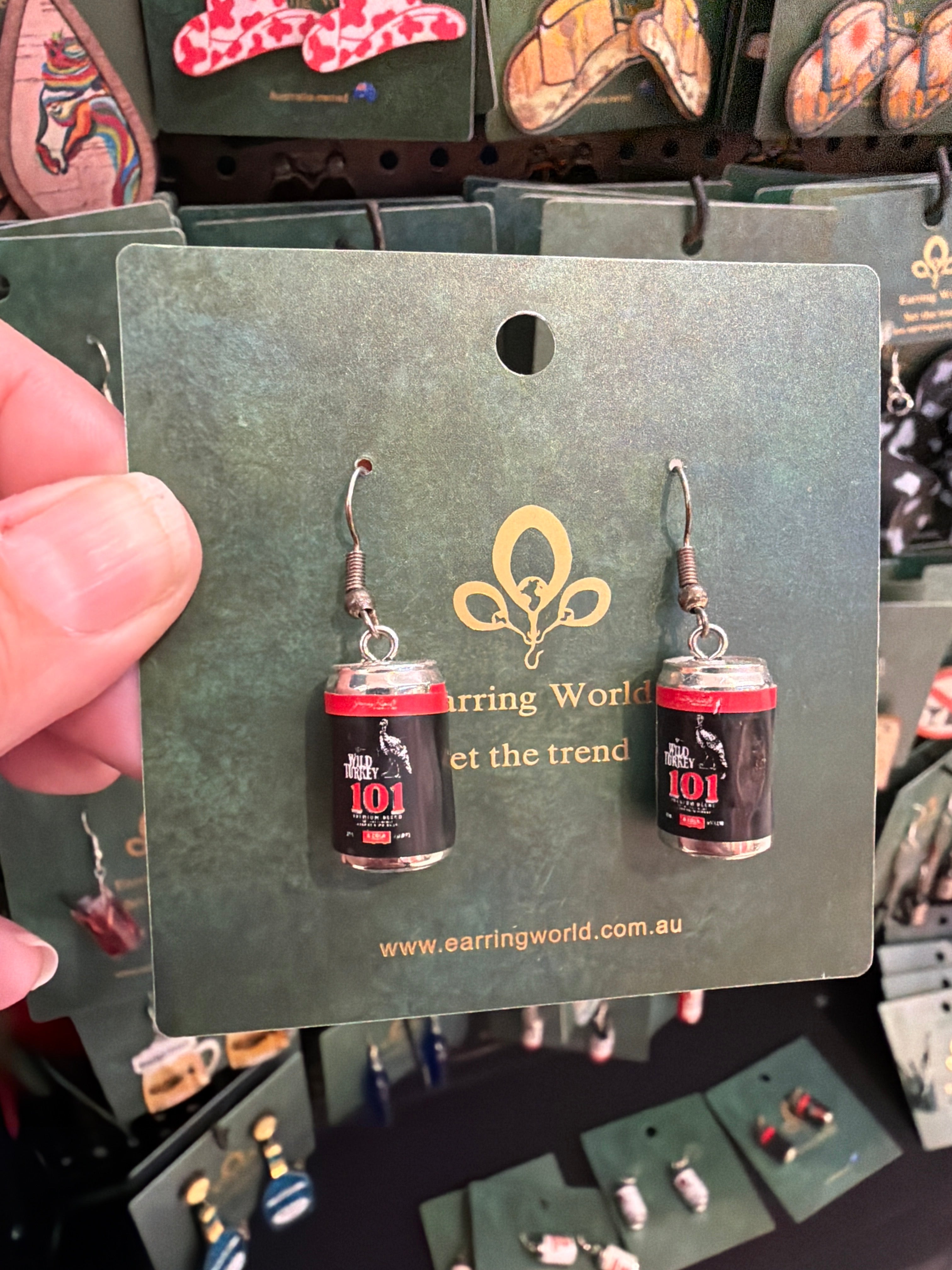 Stainless Steel Wild Turkey 101 Can Earrings Australia