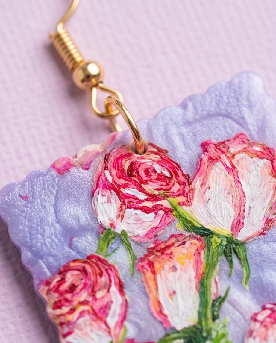 Art Deco rose Earrings