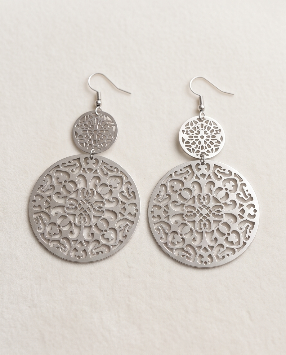 Large metal lattice Earrings