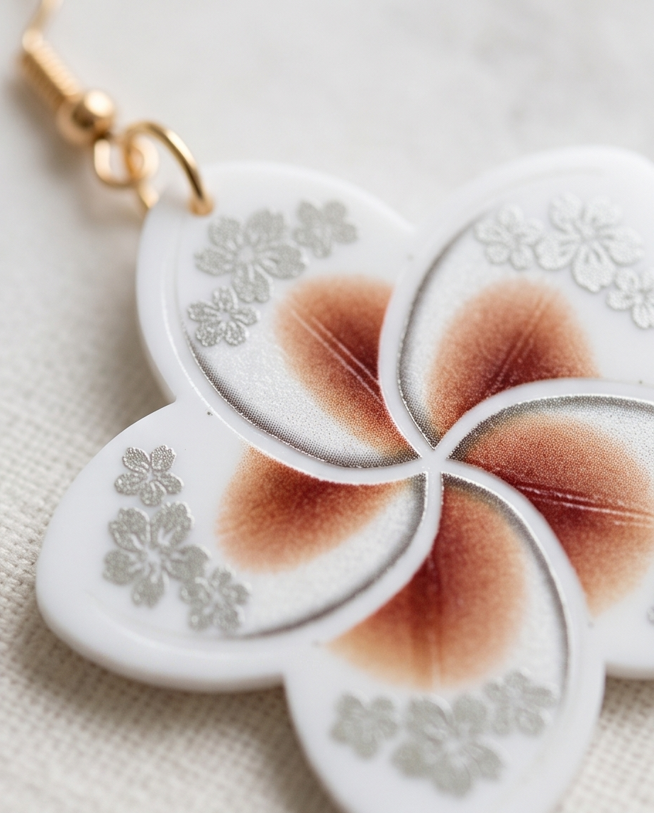 White Frangipani flower Earrings