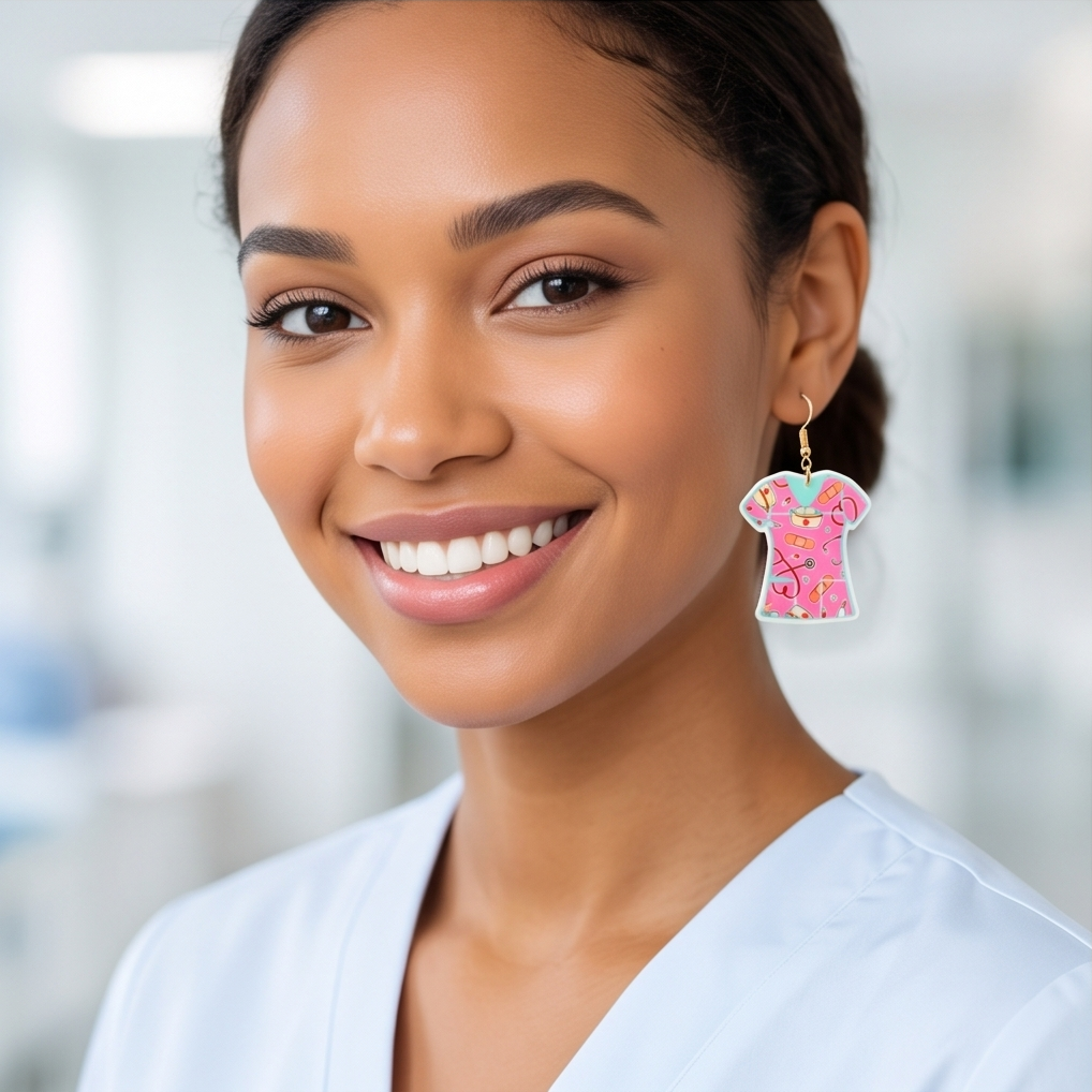 Hypoallergenic Stainless Steel Acrylic Nurse Uniform Earrings Australia