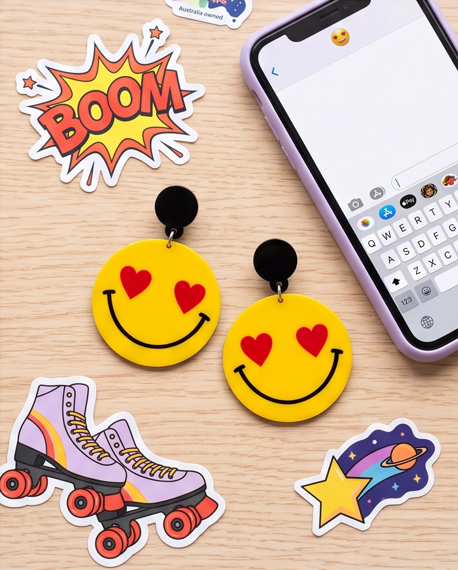 Hypoallergenic Stainless Steel Emojis Earrings Australia
