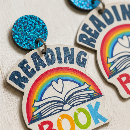 Stainless Steel Reading Book Earrings Australia