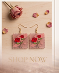 Rose Square Earrings