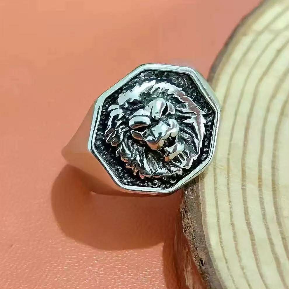 Lion Head Signet Ring – Stainless Steel Statement Ring